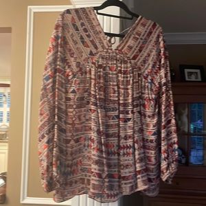 Tracy Reese Plenty long sleeve multi color top